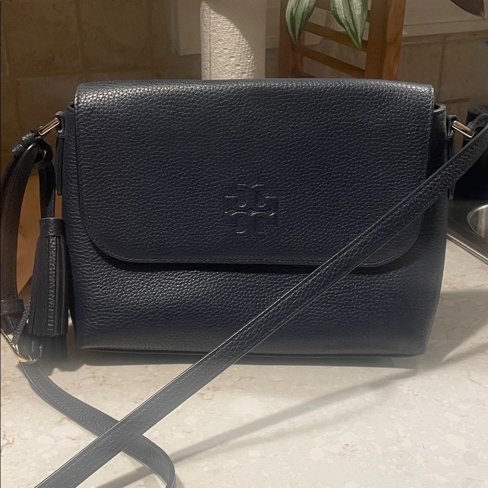 Tory Burch Navy Leather Crossbody Bag